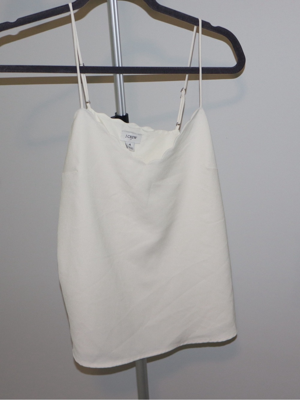 J. Crew Cream Scalloped Tank
